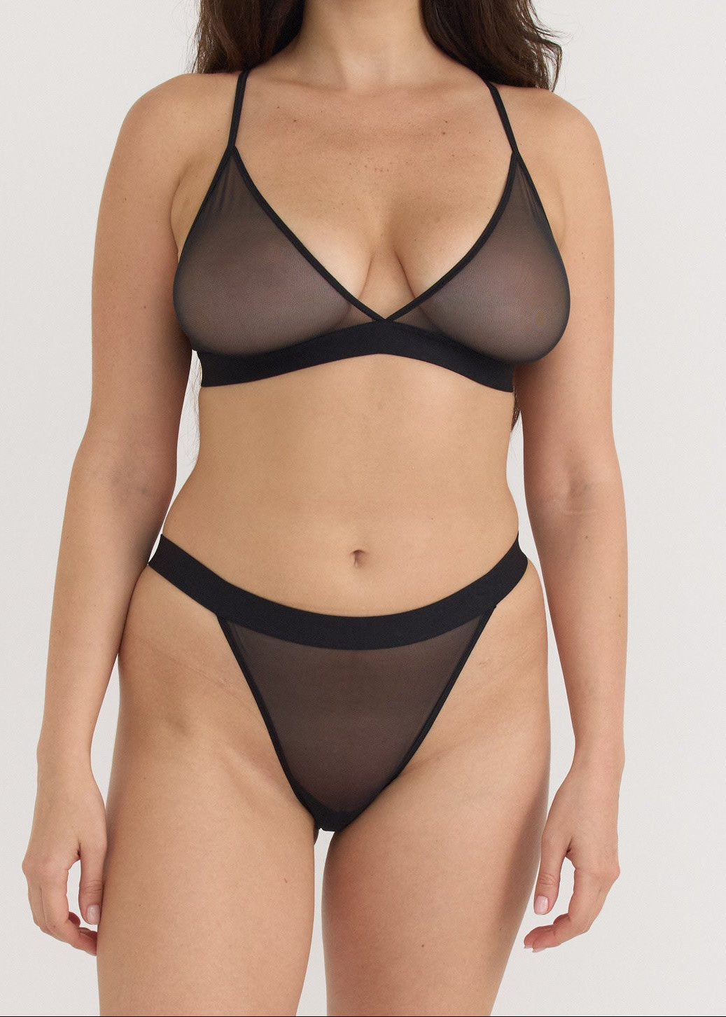 Organic Basics - Mesh Triangle Bralette - Black -