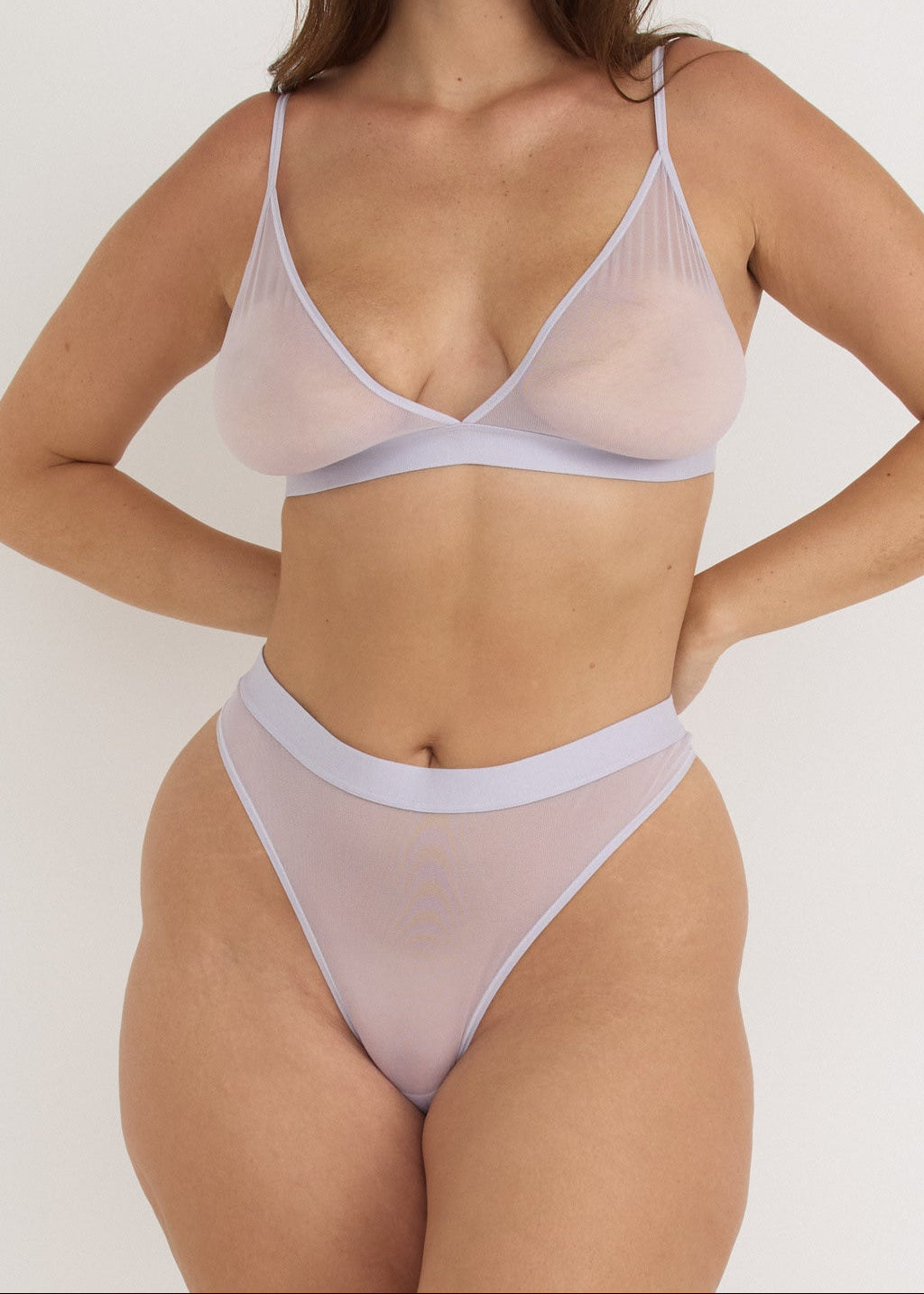 Organic Basics - Mesh Triangle Bralette - Soft Lilac -