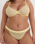 Organic Basics - Mesh Unlined Demi Bra - Light Lemon -