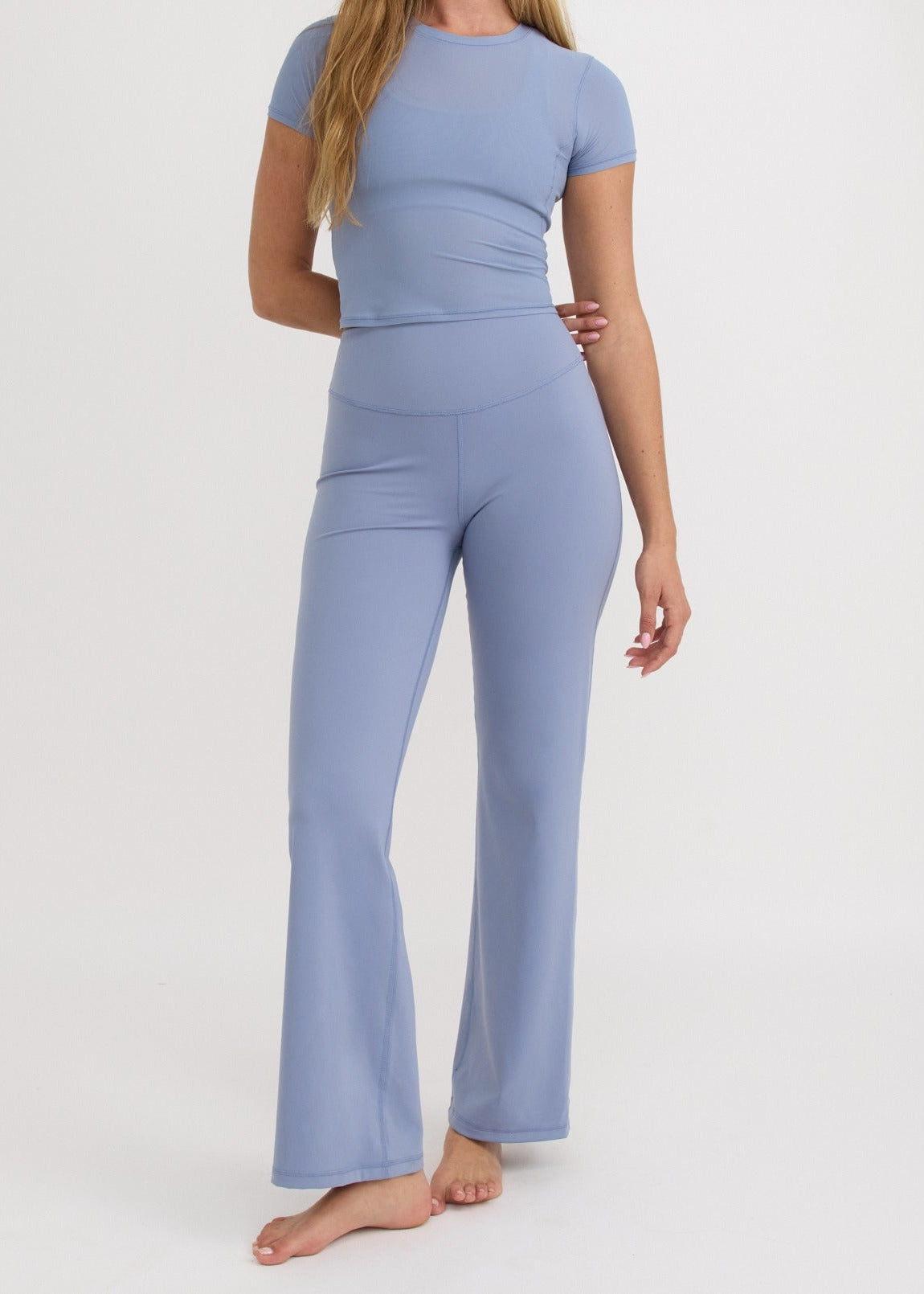 Organic Basics - Active Flare Leggings - Misty Blue -