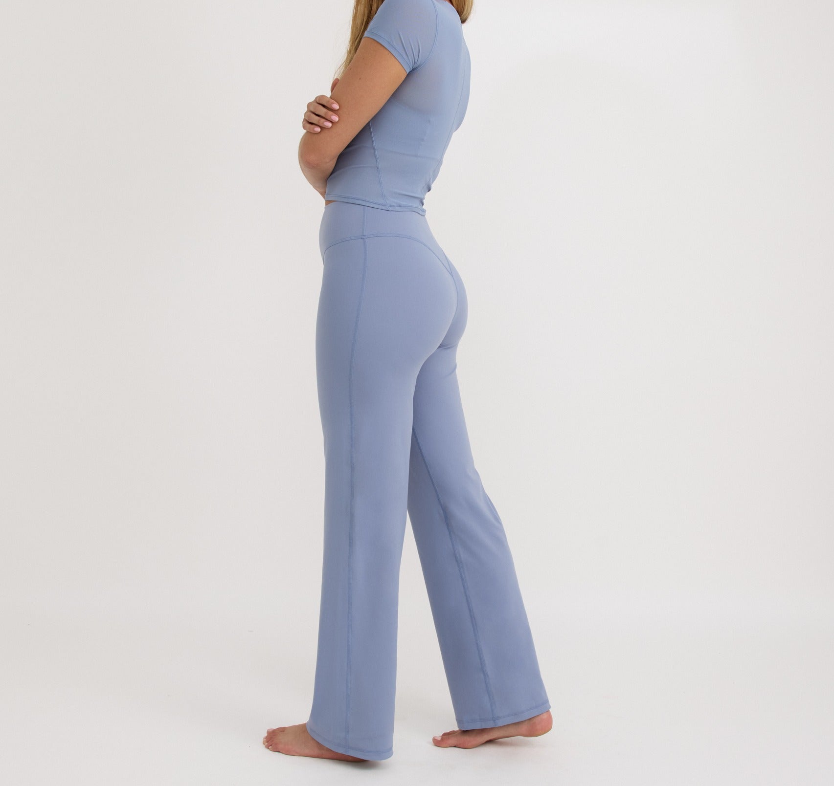 Organic Basics - Active Flare Leggings - Misty Blue -