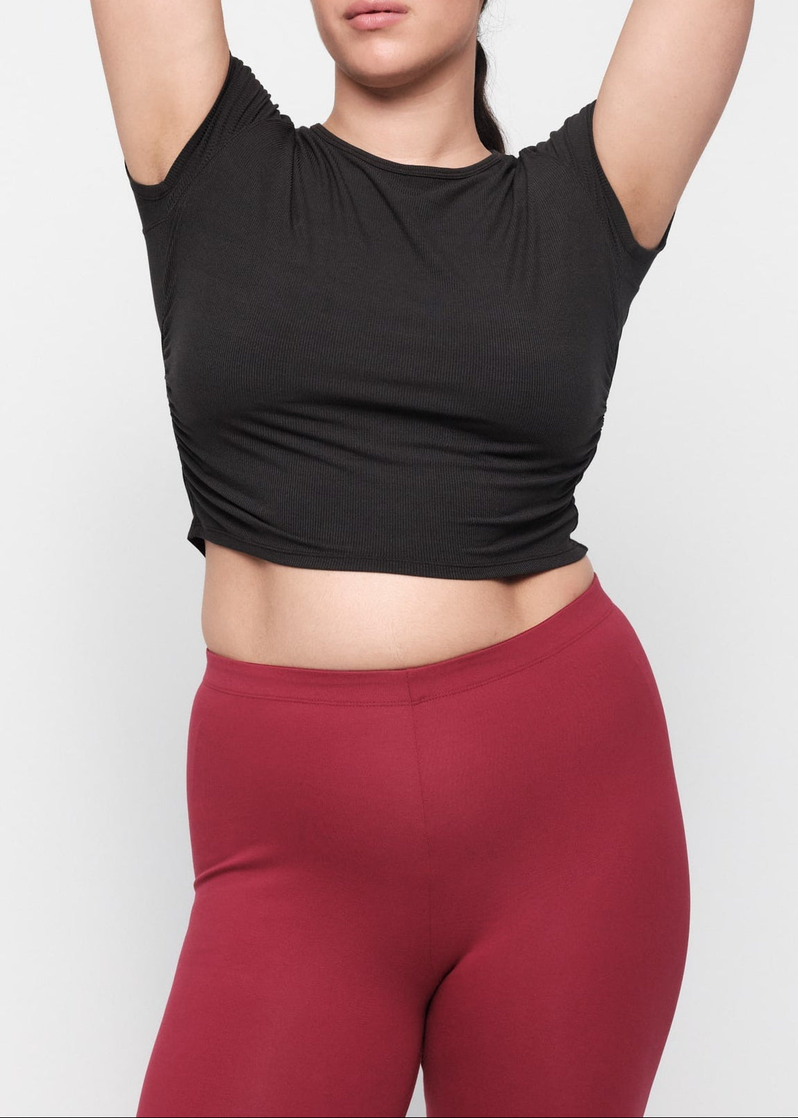 Organic Basics - Active Rib Ruched Tee - Black -
