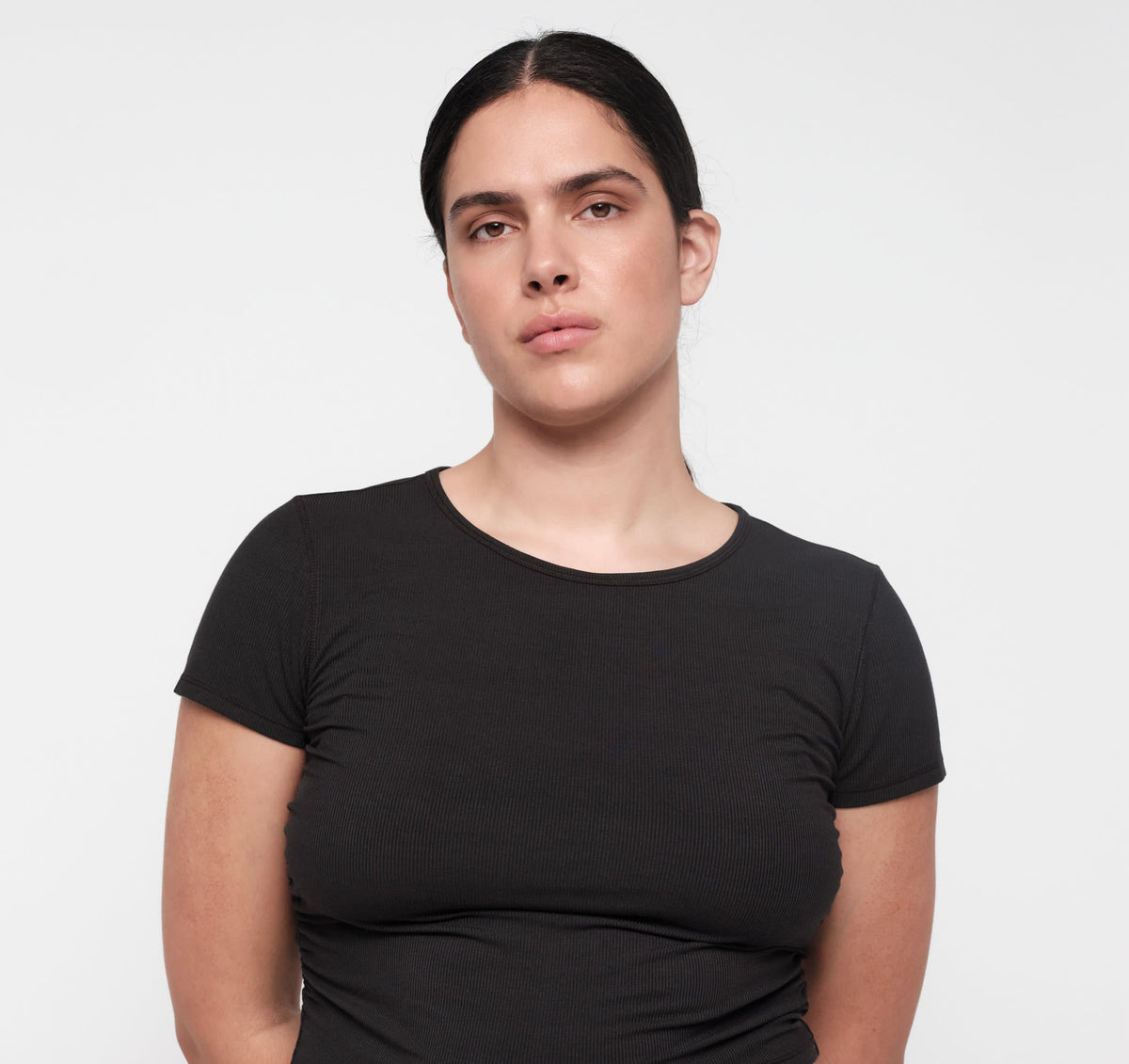 Organic Basics - Active Rib Ruched Tee - Black -