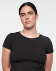 Organic Basics - Active Rib Ruched Tee - Black -