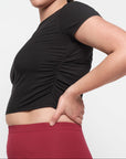 Organic Basics - Active Rib Ruched Tee - Black -