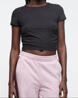 Organic Basics - Active Rib Ruched Tee - Black -