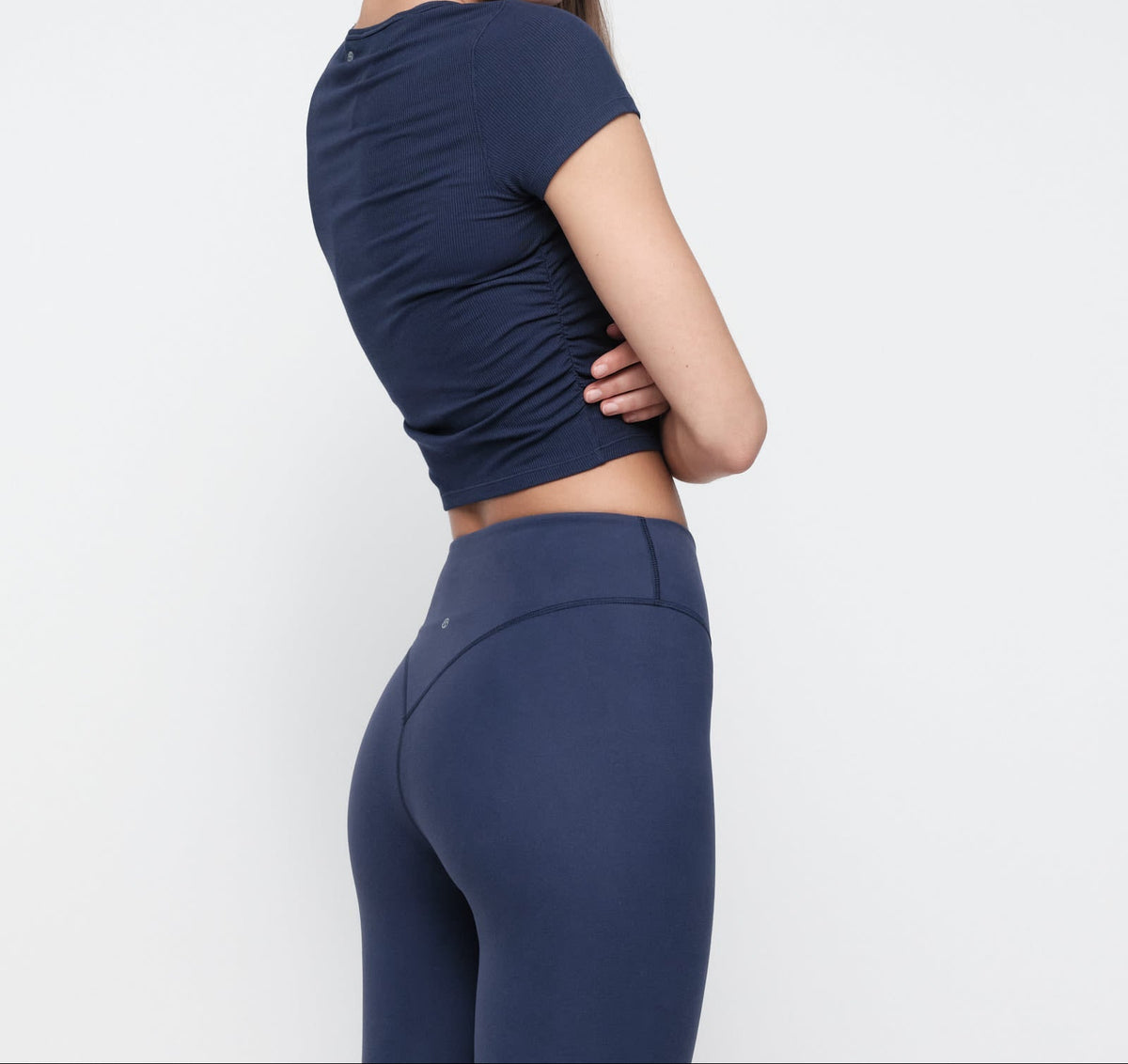 Organic Basics - Active Rib Ruched Tee - Night Sky -