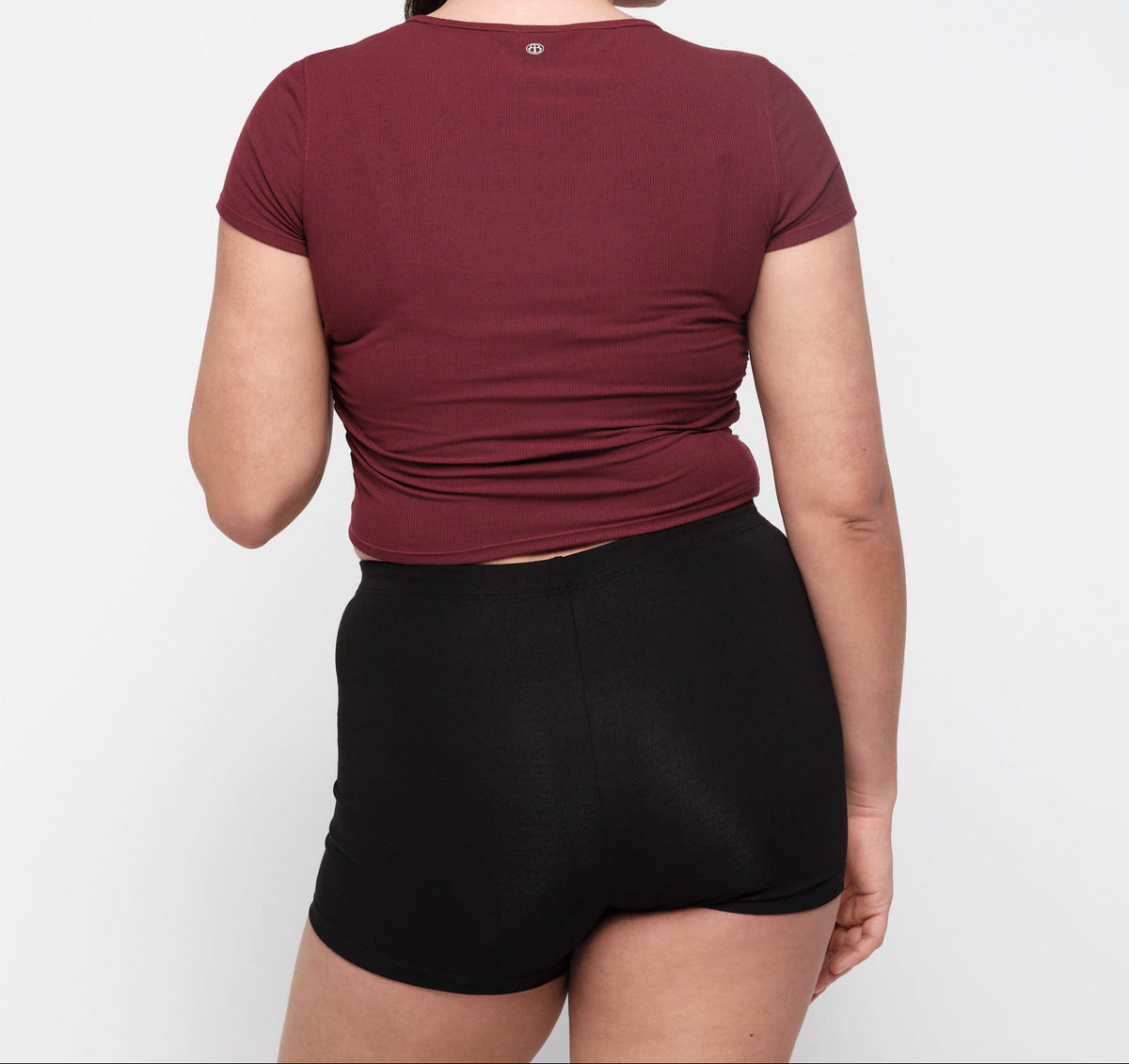 Organic Basics - Active Rib Ruched Tee - Summer Wine -