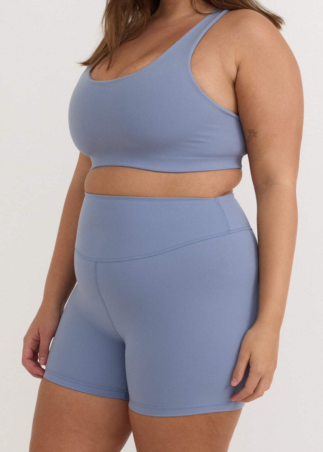 Organic Basics - Active Run Shorts - Misty Blue -