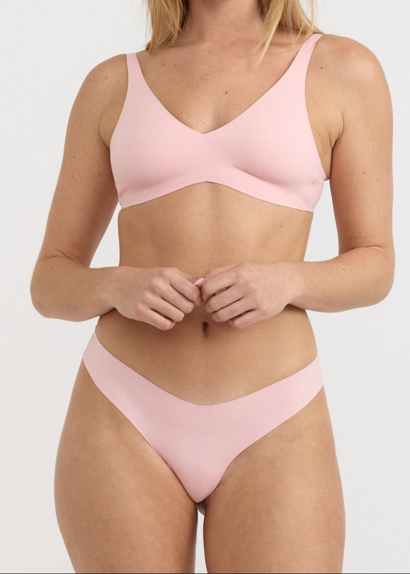 Organic Basics - Bare Plunge Bralette - Marshmallow Pink -