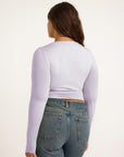 Organic Basics - Everyday Scoop Neck Long Sleeve Tee - Soft Lilac -