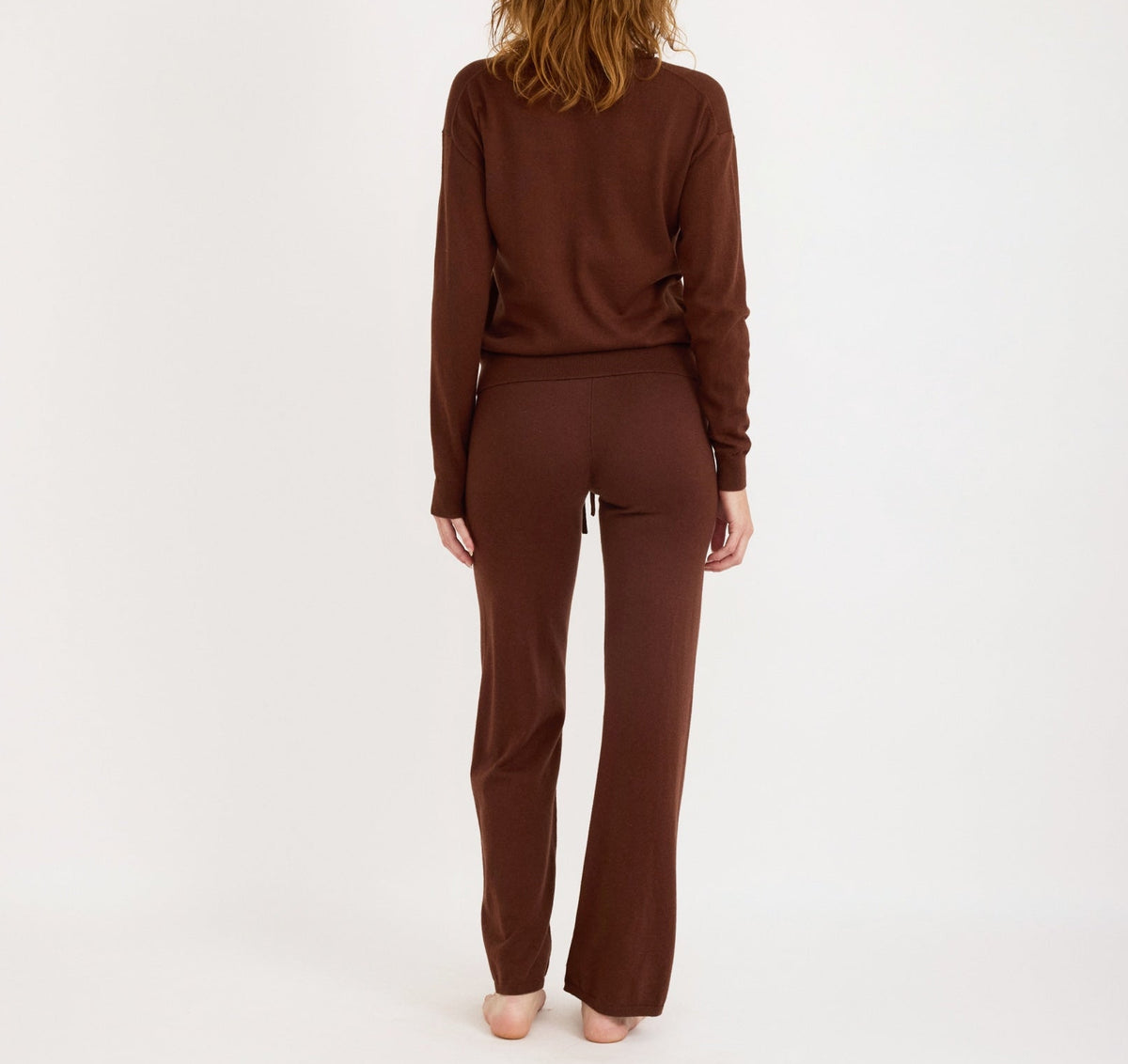 Organic Basics - Soft Knit Boxy Crewneck Sweater - Rich Brown -