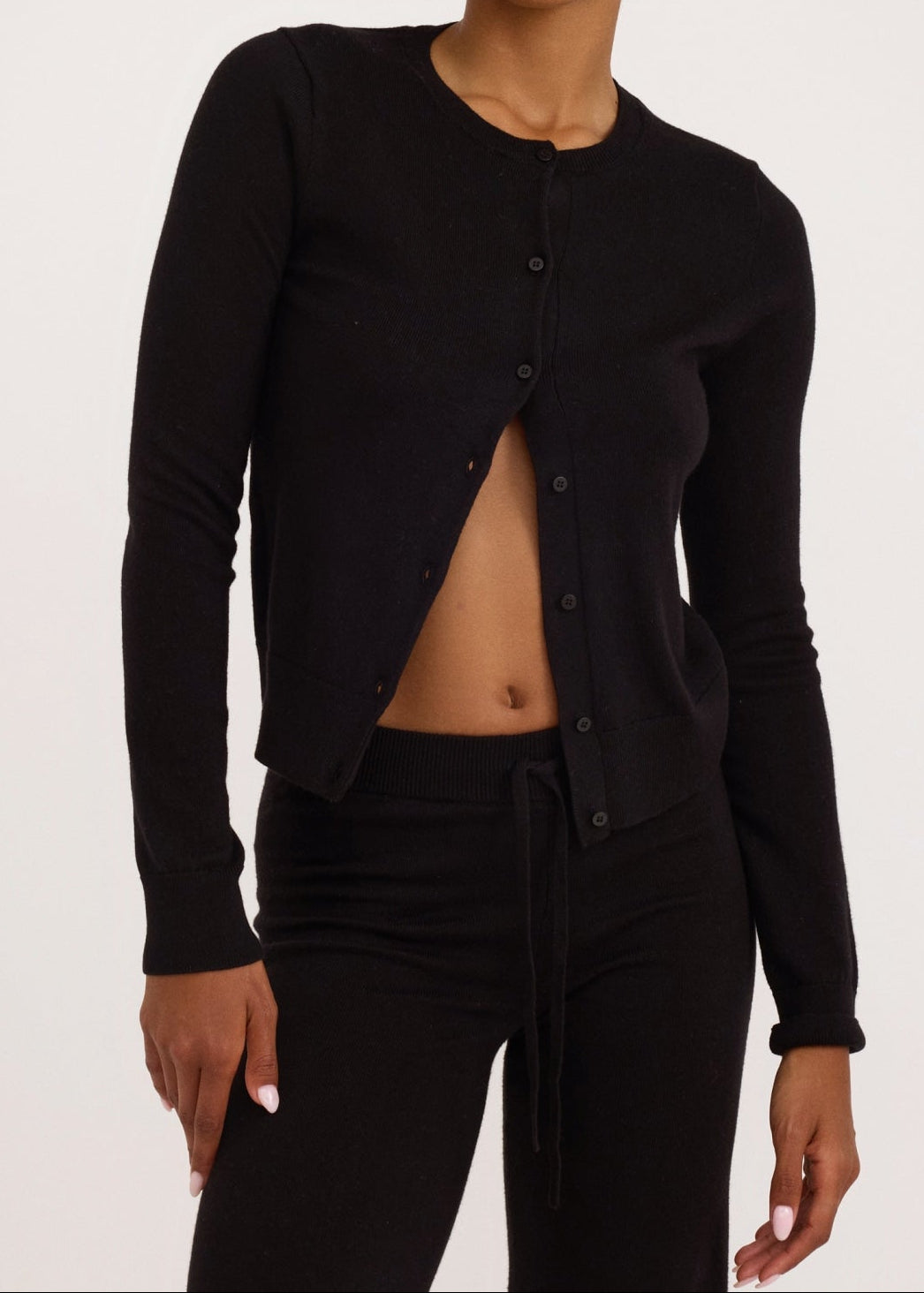 Organic Basics - Soft Knit Slim Cardigan - Black -