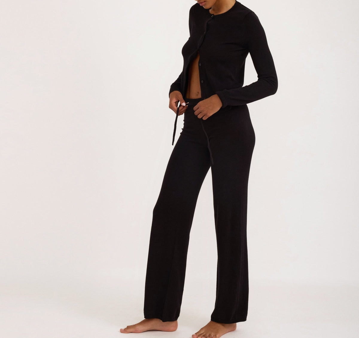Organic Basics - Soft Knit Slim Cardigan - Black -