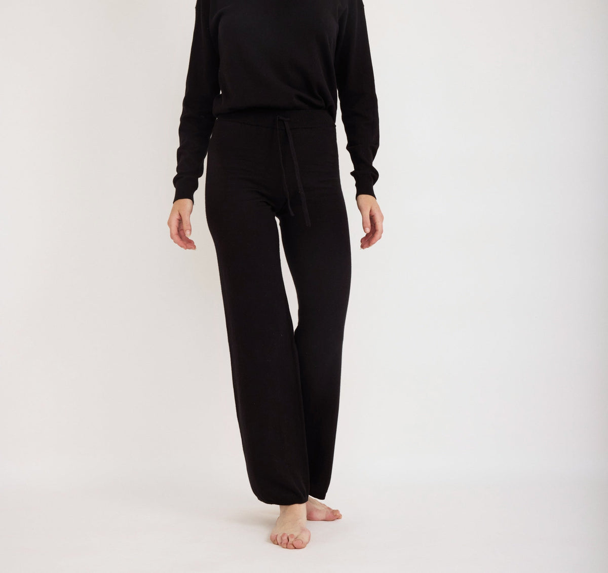 Organic Basics - Soft Knit Straight Leg Pants - Black -