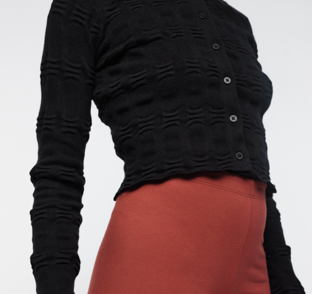 Organic Basics - Soft Knit Textured Cardigan - Black -