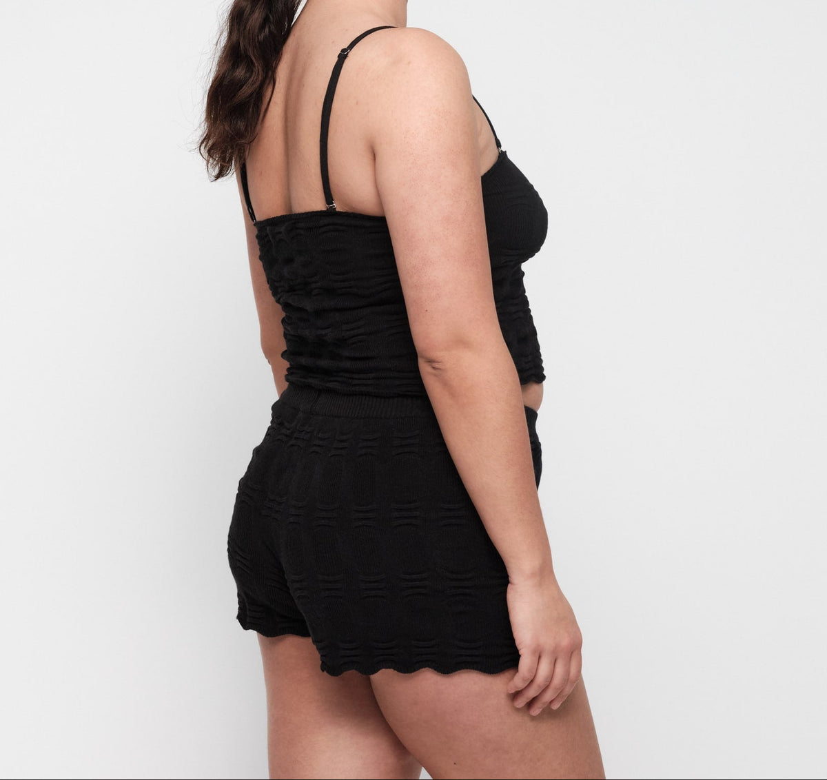 Organic Basics - Soft Knit Textured Shorts - Black -