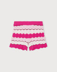 Organic Basics - Soft Knit Textured Shorts - Raspberry Stripe -