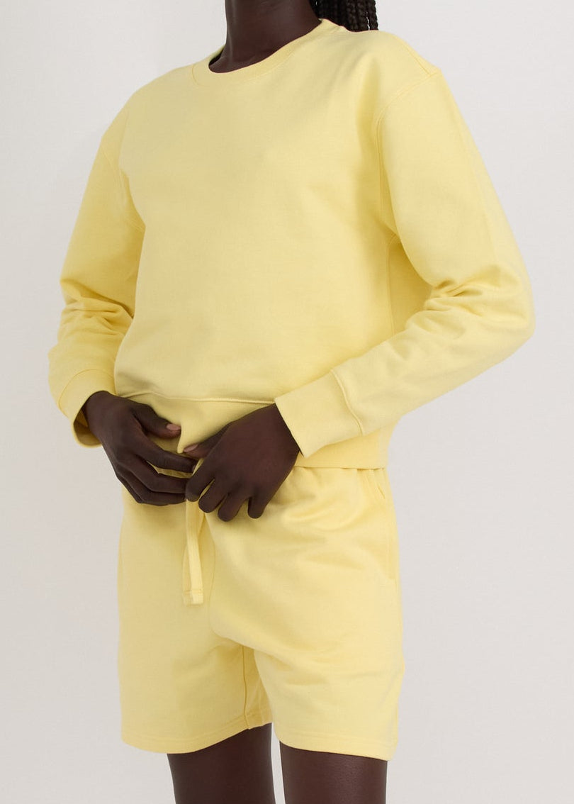 Organic Basics - Weekend Crop Crewneck - Light Lemon -