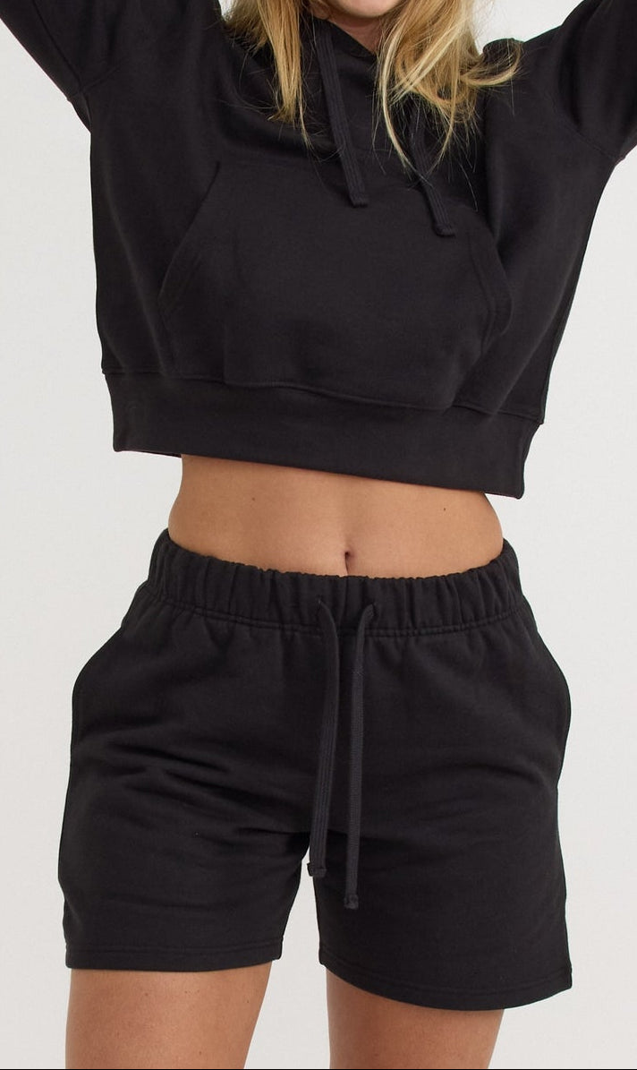 Organic Basics - Weekend Crop Hoodie - Black -
