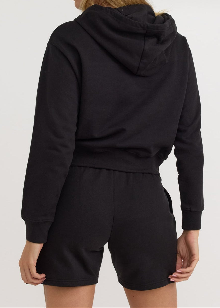 Organic Basics - Weekend Crop Hoodie - Black -