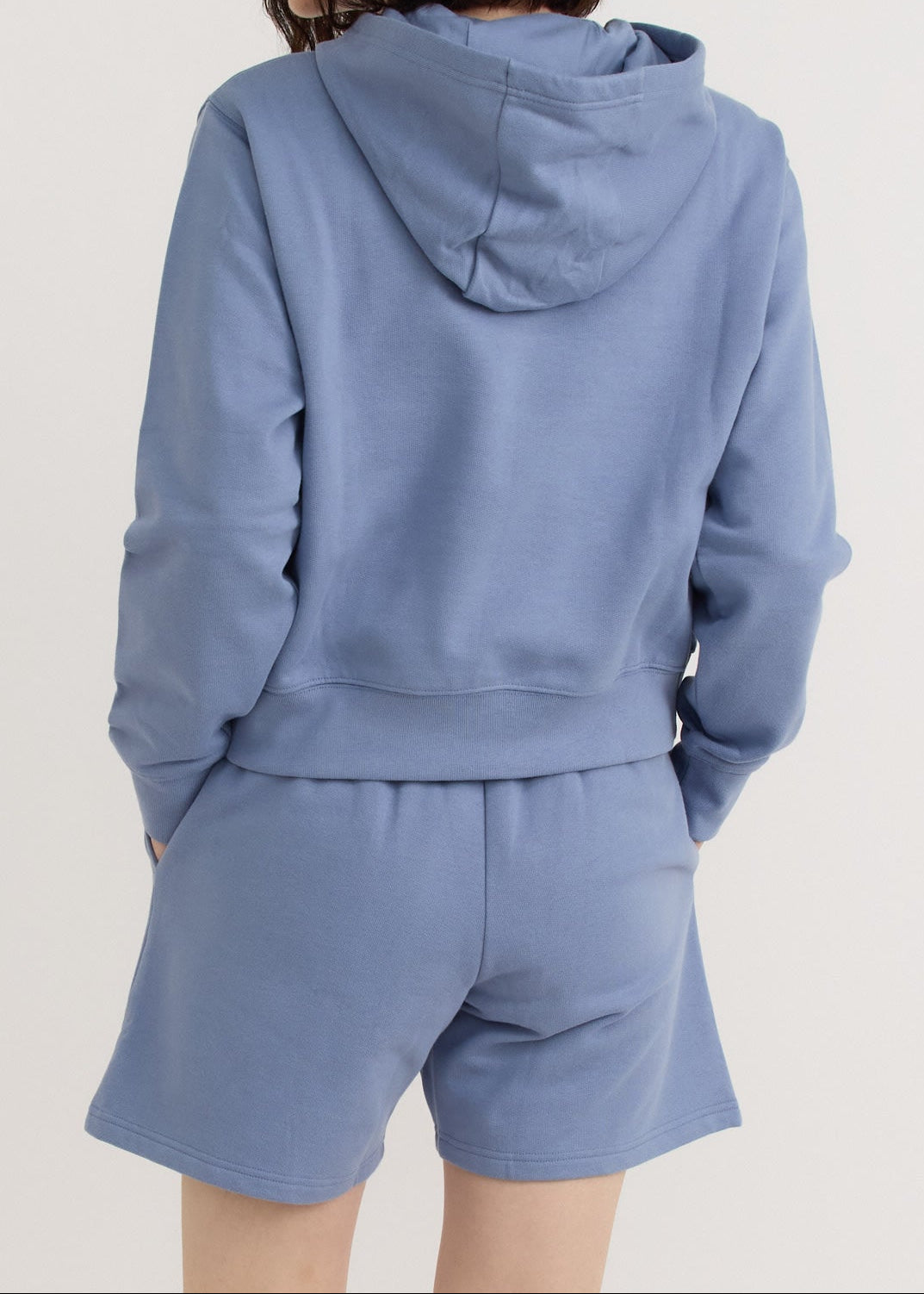 Organic Basics - Weekend Crop Hoodie - Misty Blue -