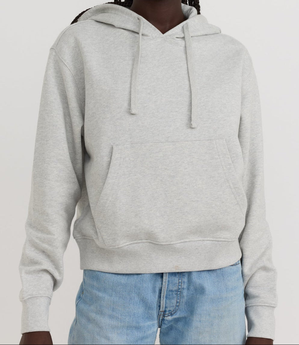 Organic Basics - Weekend Crop Hoodie - Misty Grey Melange -