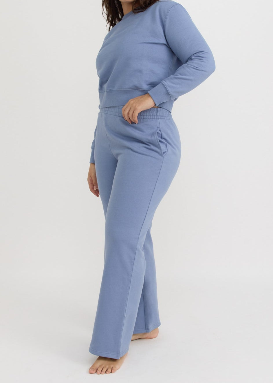 Organic Basics - Weekend Straight Leg Sweatpants - Misty Blue -