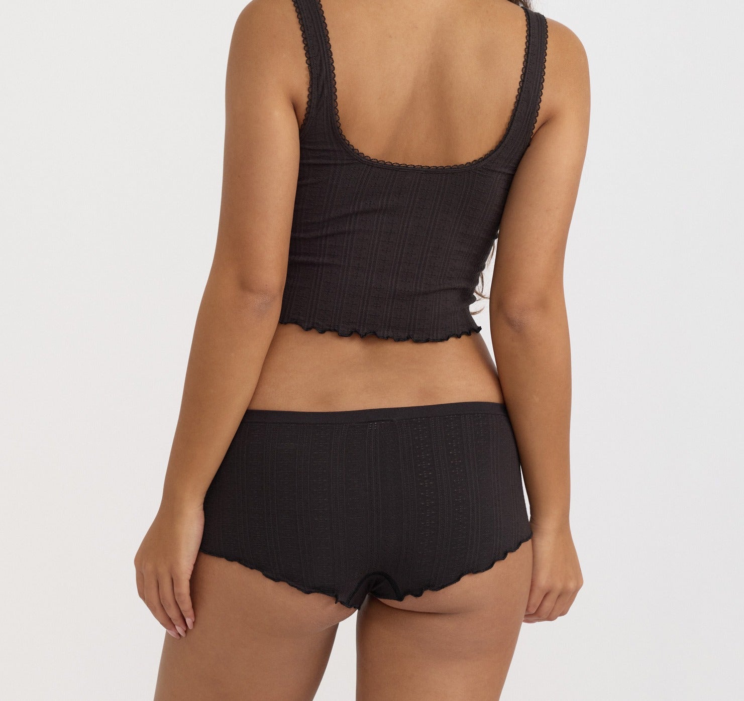 Organic Basics - Pointelle Shorty - Black -