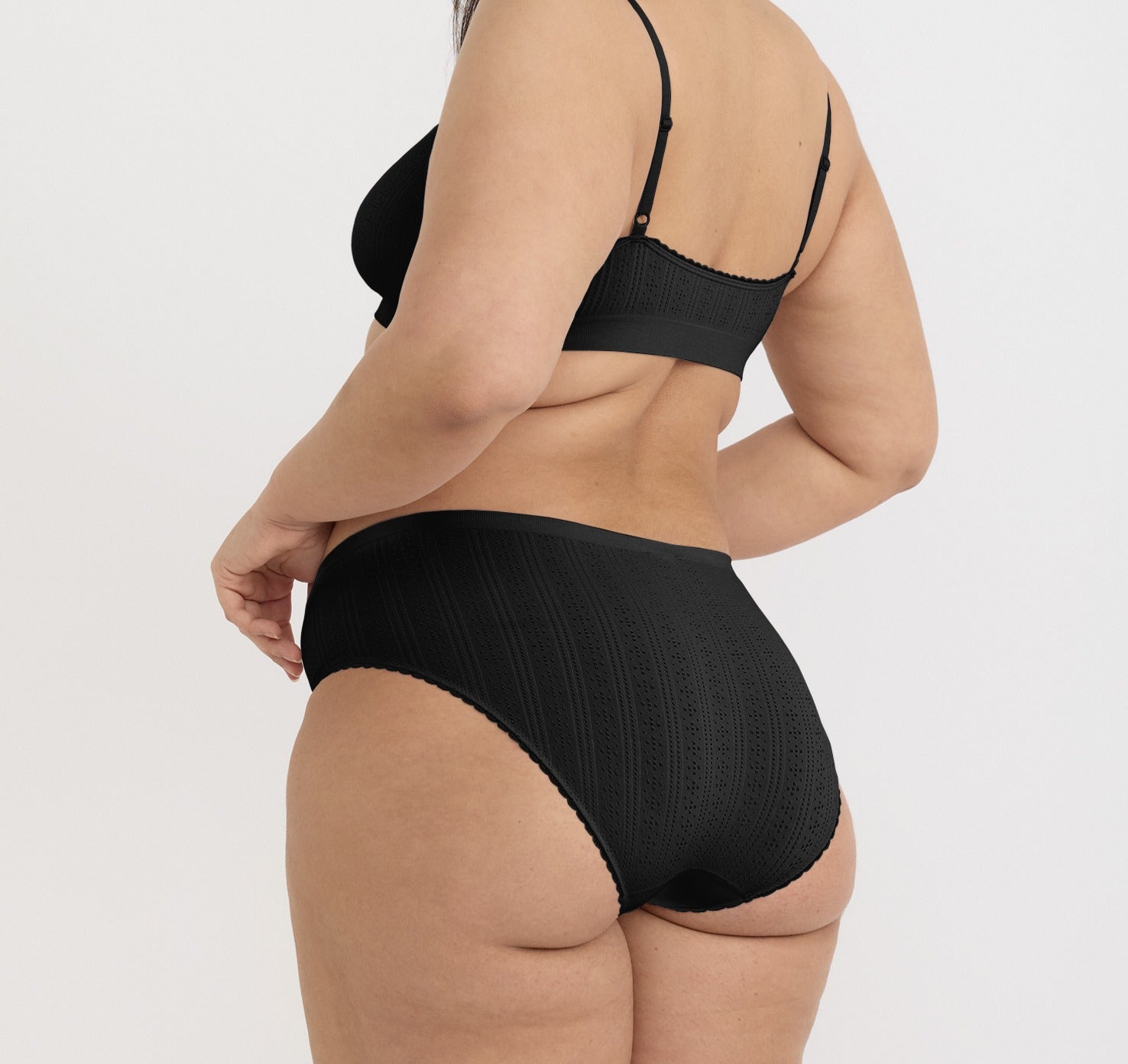 Organic Basics - Pointelle Hipster - Black -