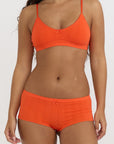Organic Basics - Pointelle Shorty - Vibrant Red -