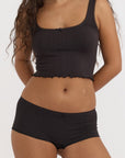 Organic Basics - Pointelle Shorty - Black -