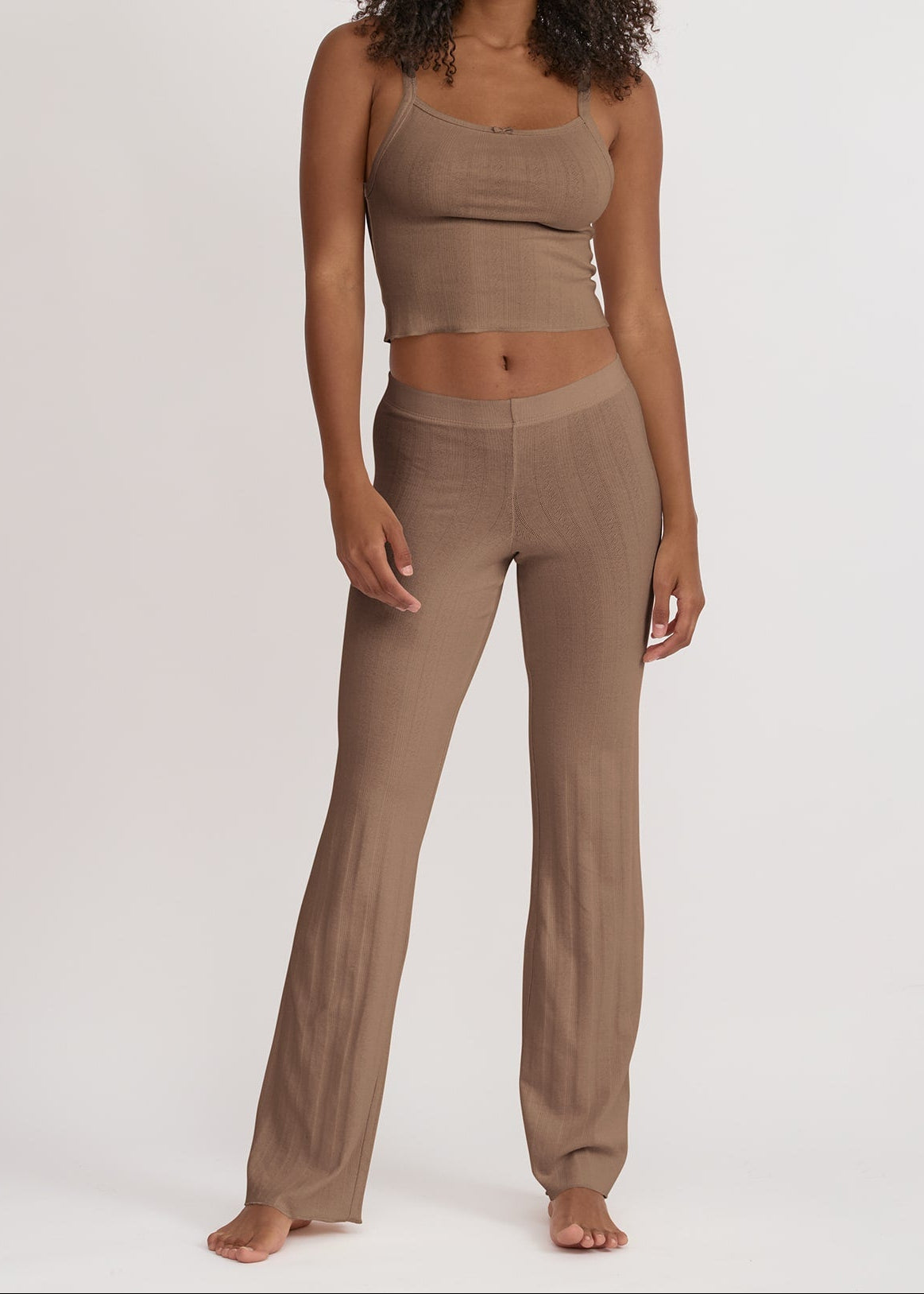Organic Basics - Pointelle Top - Clay -