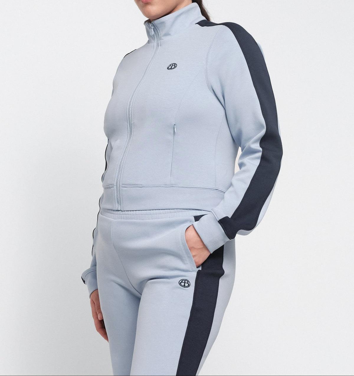 Organic Basics - Track Zip Up Jacket - Ocean Breeze -
