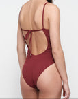 Organic Basics - Swim Open Back One-Piece - Hibiscus Kiss -