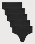 Organic Basics - Smooth Thong 5 Pack - Black -