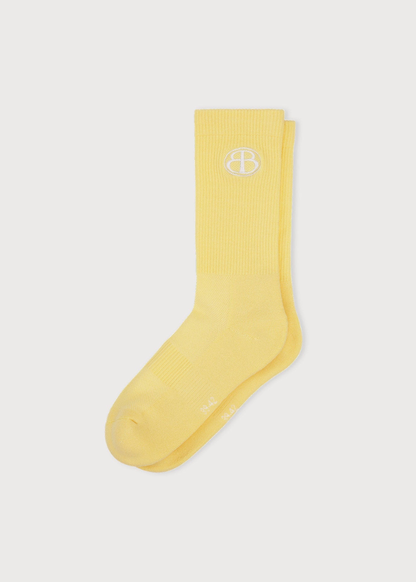 Organic Basics - Core Butterfly Crew Rib Socks - Light Lemon -