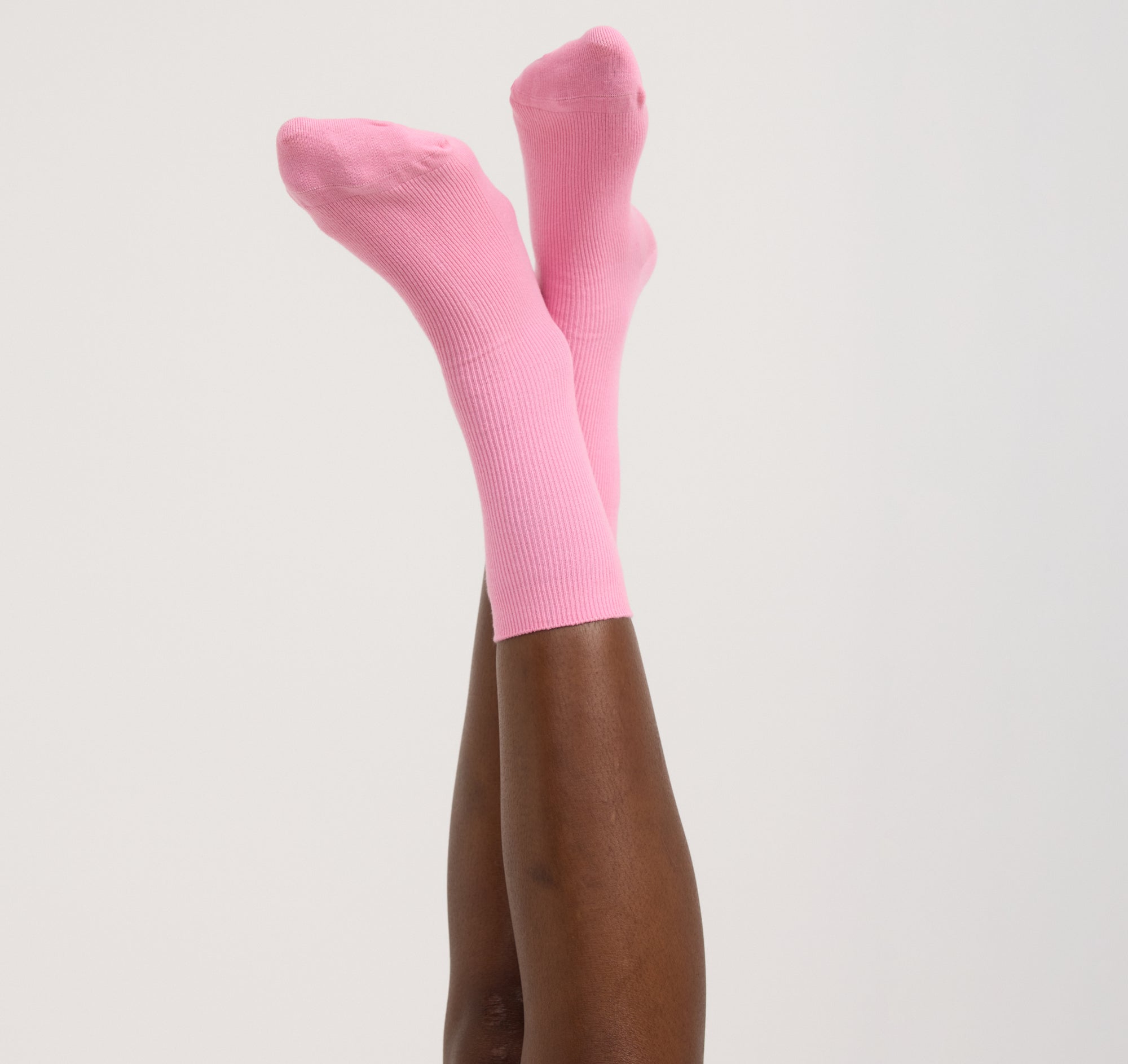 Organic Basics - Core Crew Rib Socks 3-Pack - Tulip Pink -