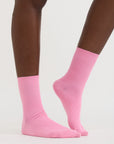 Organic Basics - Core Crew Rib Socks 3-Pack - Tulip Pink -