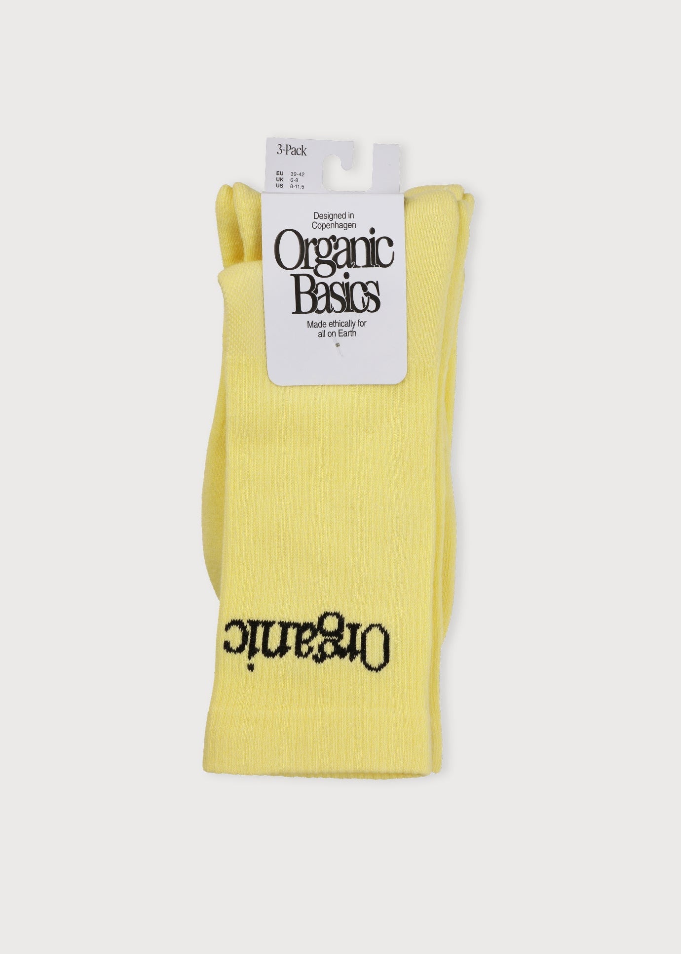 Organic Basics - Core Logo Crew Socks 3-Pack - Elderflower Green -