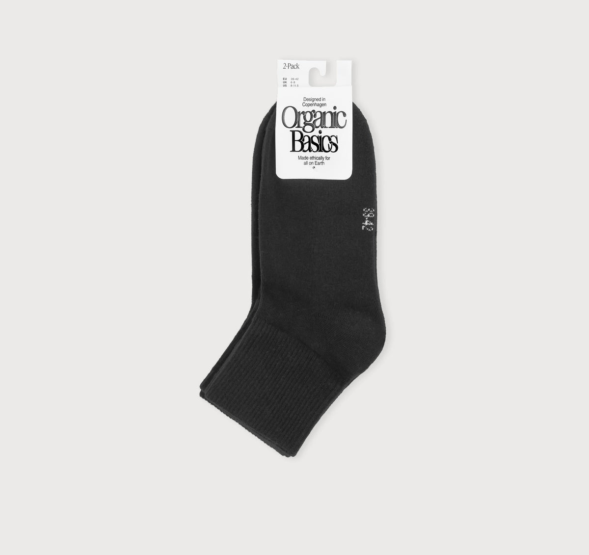 Organic Basics - Core Ankle Socks 2-Pack - Black -