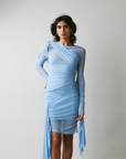 Cera Draped Mesh Dress