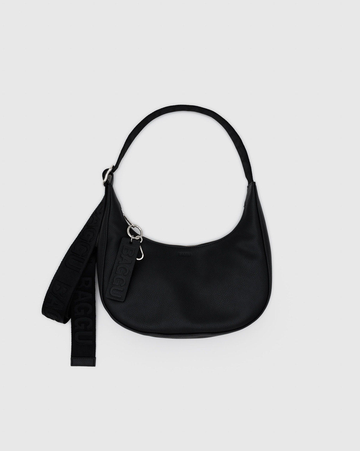 Baggu - Small Recycled Leather Crescent Bag - Black -