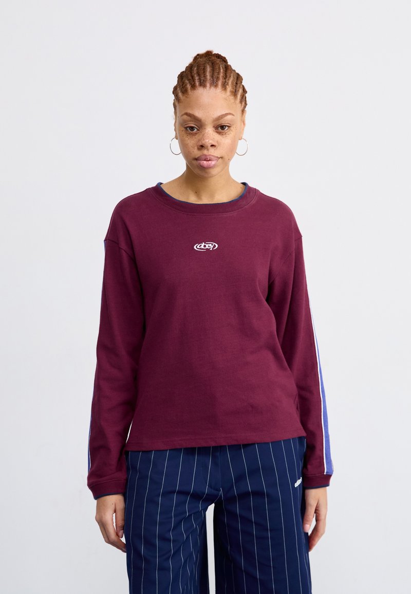 Obey - Rally Sleeve Stripe Long Sleeve - Wine -