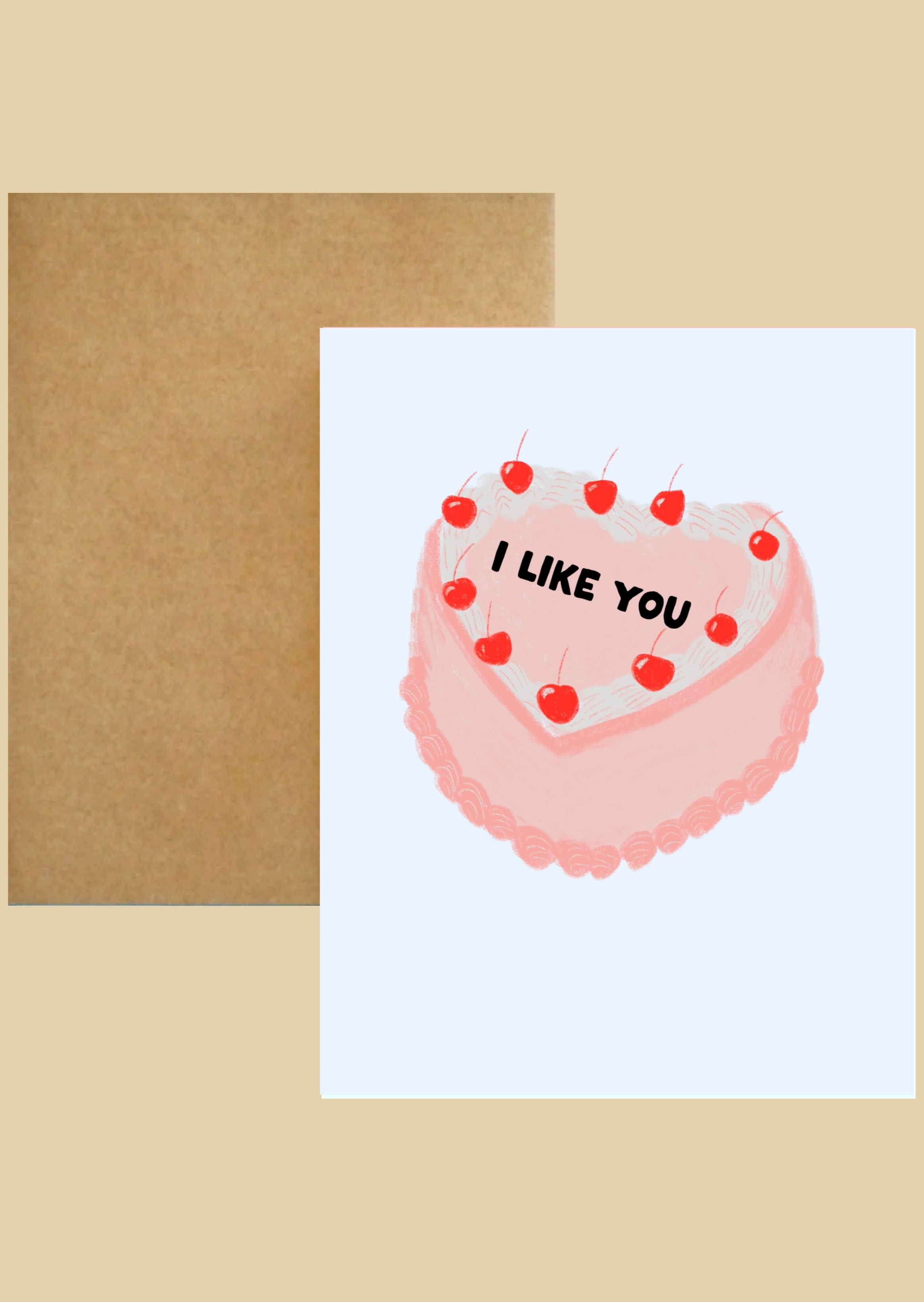 Greeting Card - I Like You Cake