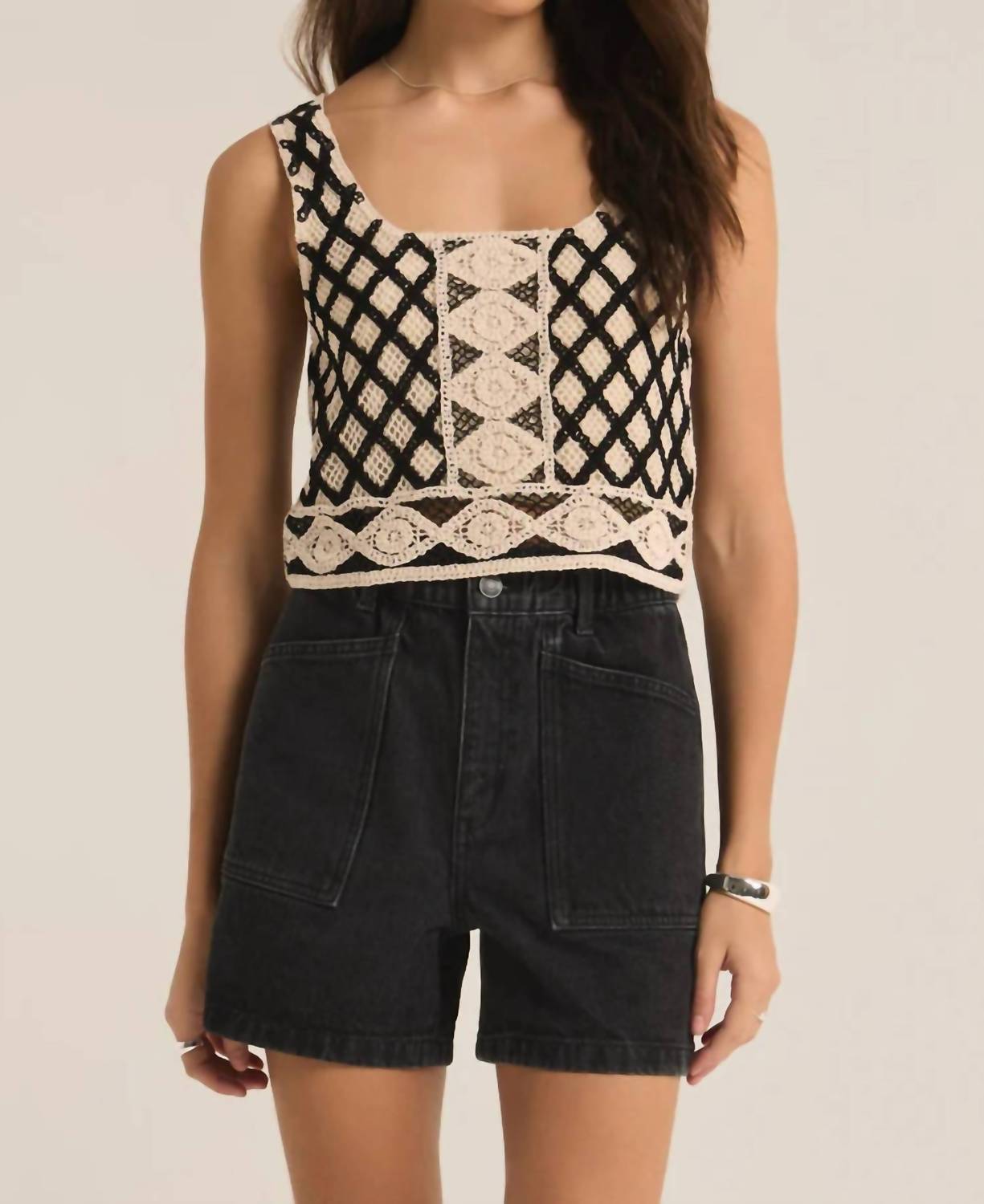 Calle Crochet Cropped Tank