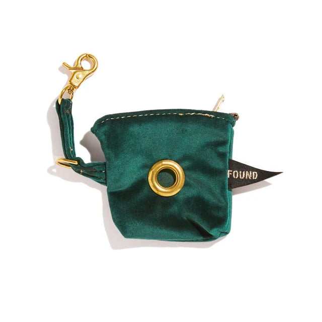 Found My Animal - Velvet Poop Bag Pouch - Green -
