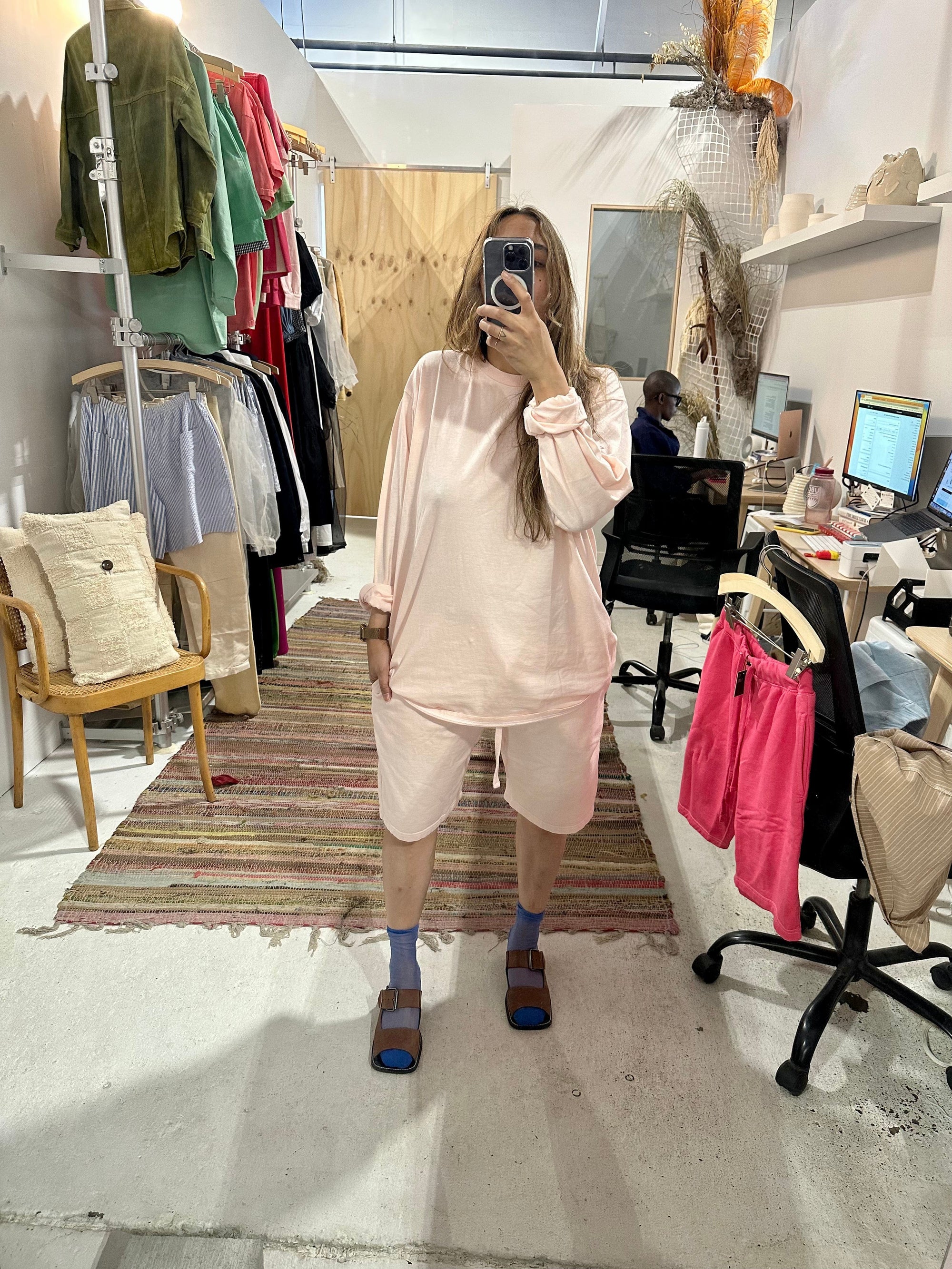 et Tigre - Gemma Longsleeve Top in Rose Water - XS S