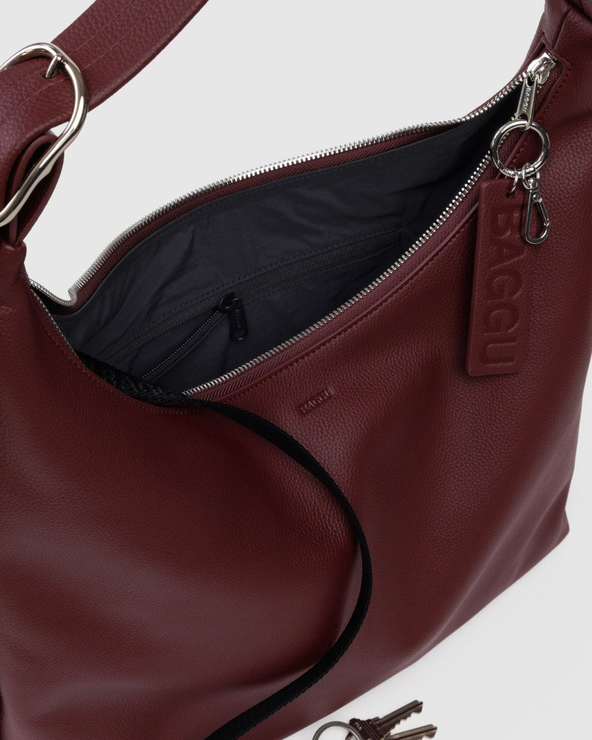 Baggu - Recycled Leather Shoulder Bag - Mahogany -
