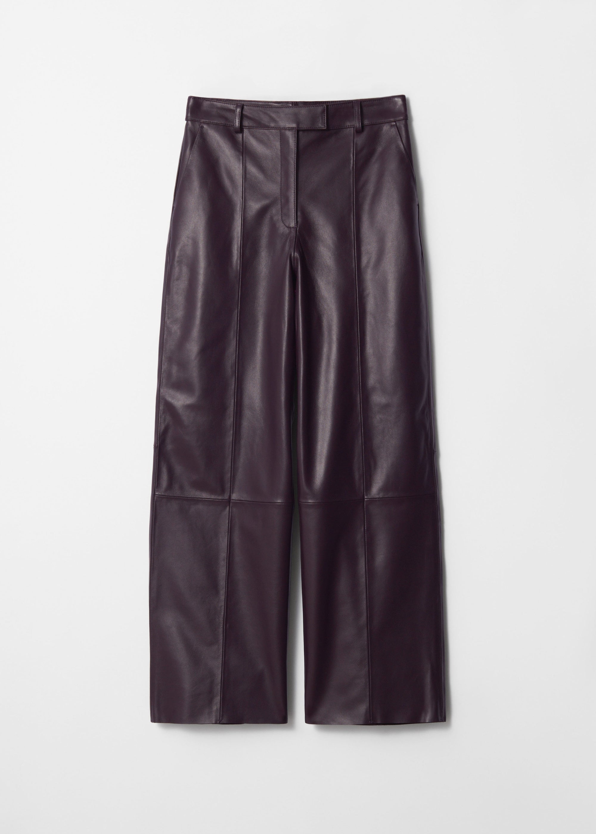 & Other Stories - Cooper Leather Trousers - Purple -